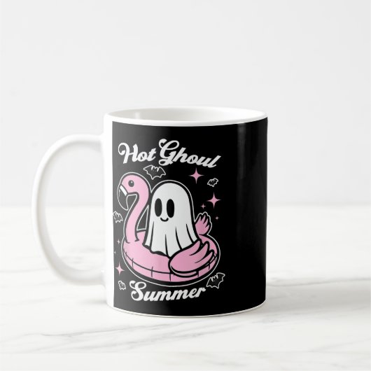 Hot Ghoul Summer Flamingo Ghost Summerween Kaffeetasse (Links)