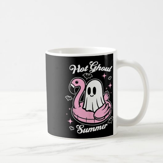 Hot Ghoul Summer Flamingo Ghost Summerween Kaffeetasse (Rechts)