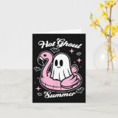 Hot Ghoul Summer Flamingo Ghost Summerween Karte (Gelbe Blume)