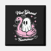 Hot Ghoul Summer Flamingo Ghost Summerween Magnet (Vorne)