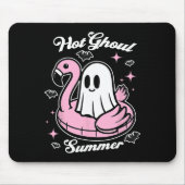 Hot Ghoul Summer Flamingo Ghost Summerween Mousepad (Vorne)