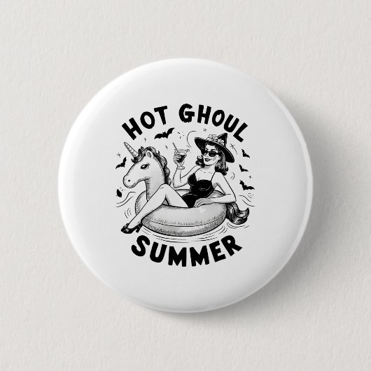 Hot Ghoul Summer Funny Halloween Outdoor Kostüme Button (Vorderseite)