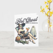 Hot Ghoul Summer Spooky Boo Beach Halloween Sommer Karte (Gelbe Blume)