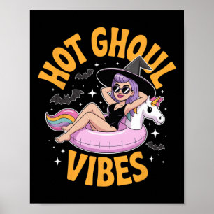 Hot Ghoul Vibes Witz Sommer Halloween Kostüm Vac Poster