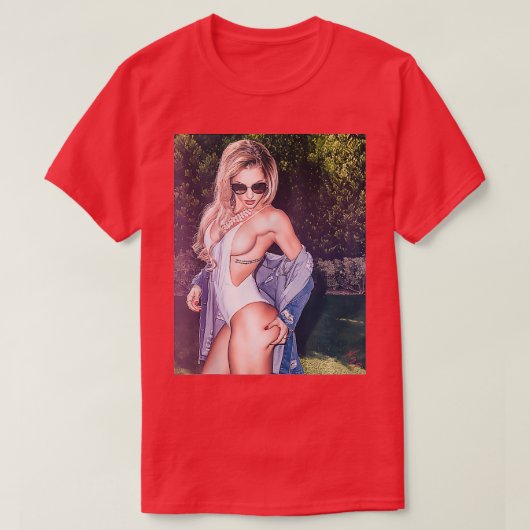 Hot Girl Graphic Tee Beautiful Blonde Pinup Model (Design vorne)