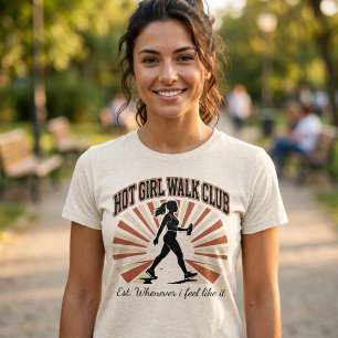 Hot Girl Walk Club Trendige Fitness Retro-Sonnenst Tri-Blend Shirt