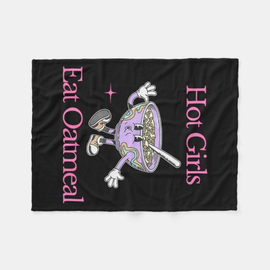 Hot Girls Eat Oatmeal Funny Design Fleecedecke (Vorderseite (Horizontal))