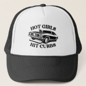 Hot Girls Hit Curbs - Black Trucker Hat Truckerkappe (Vorderseite)