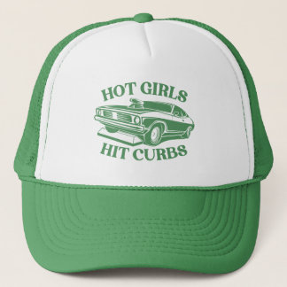 Hot Girls Hit Curbs - Green Truckerkappe
