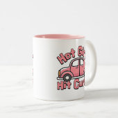 Hot Girls Hit Curbs Pink Funny Zweifarbige Tasse (VorderseiteRechts)