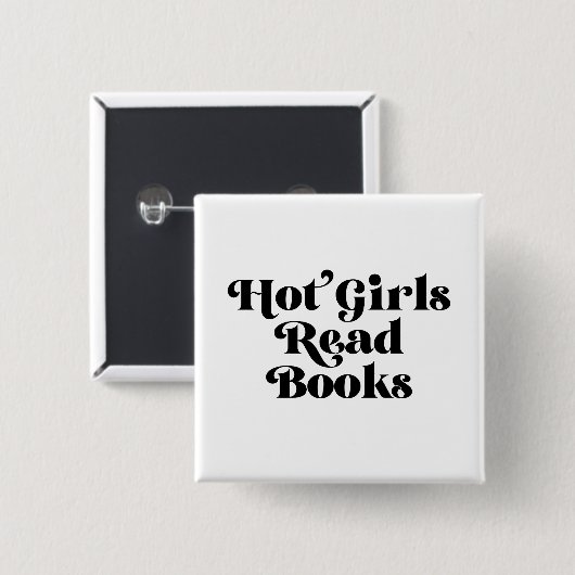 Hot Girls lesen Bücher Button (Vorne & Hinten)