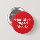 Hot Girls lesen Bücher Button (Vorne & Hinten)