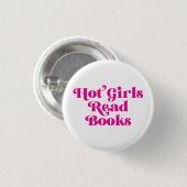 Hot Girls lesen Bücher Button (Vorne & Hinten)