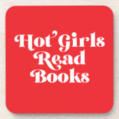 Hot Girls lesen Bücher Getränkeuntersetzer (Vorderseite)
