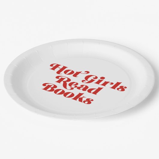 Hot Girls lesen Bücher Pappteller (Schrägansicht)