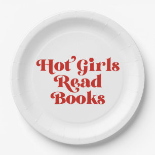 Hot Girls lesen Bücher Pappteller