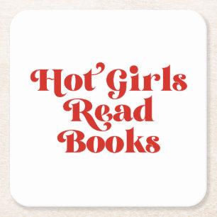 Hot Girls lesen Bücher Rechteckiger Pappuntersetzer