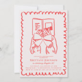 Hot Girls Read Books Literary Birthday Party Einladung (Vorderseite)