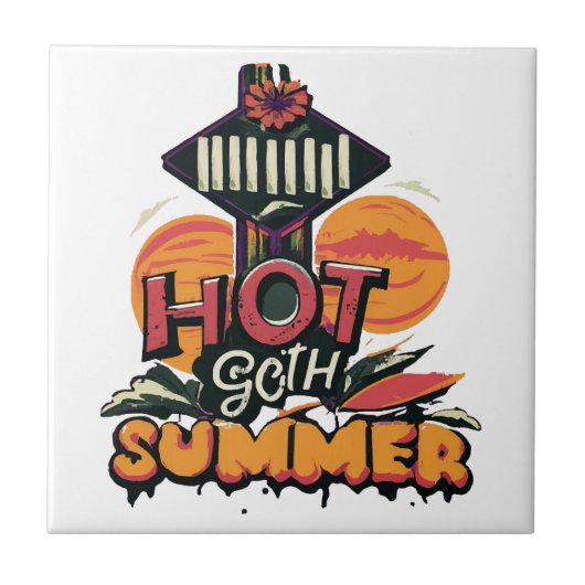 Hot Goth Summer Chic Fliese (Vorderseite)