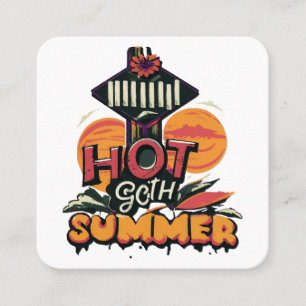 Hot Goth Summer Chic Quadratische Visitenkarte