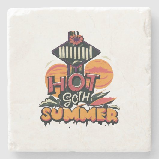 Hot Goth Summer Chic Steinuntersetzer (Vorderseite)