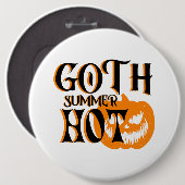 Hot Goth Summer-Horror Lächeln Pumpkin Button (Vorne & Hinten)