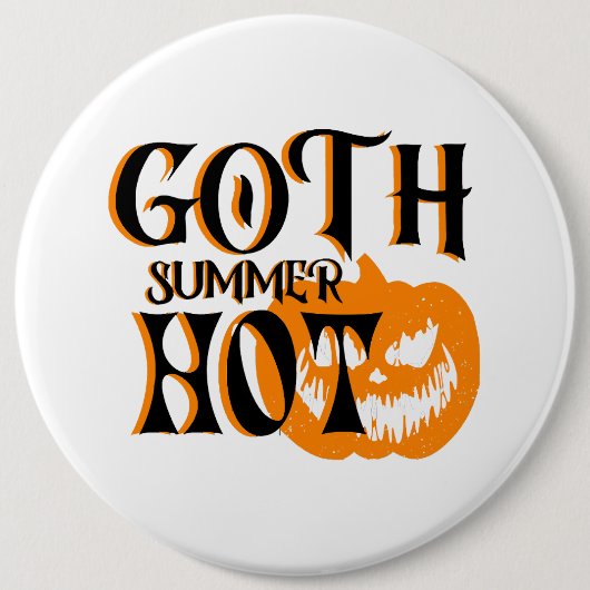 Hot Goth Summer-Horror Lächeln Pumpkin Button (Vorderseite)