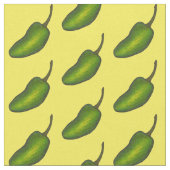Hot Green Jalapeño Pepper Gemüse Veggie Print Stoff (Nahaufnahme)