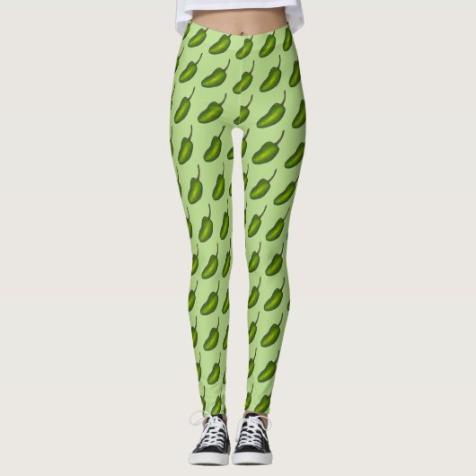Hot Green Jalapeño Pepper Jalapenos Feinschmecker Leggings (Vorderseite)