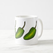Hot Green Jalapeno Pepper Paprikaschoten Jalapenos Kaffeetasse (VorderseiteRechts)