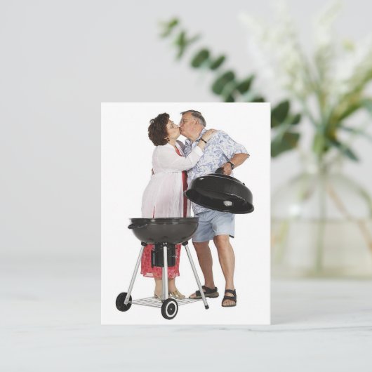 Hot Grill Postkarte (Stehend Vorderseite)