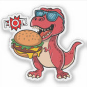 Hot Hamburger Dinosaurier Aufkleber (Vorderseite)