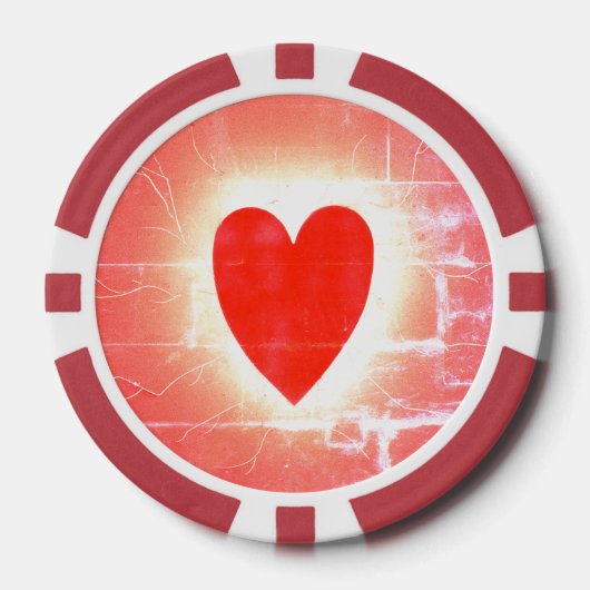 Hot Hand Hearts Pokerchip-Symbol Pokerchips (Vorderseite)
