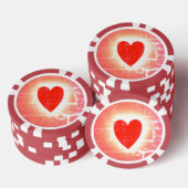 Hot Hand Hearts Pokerchip-Symbol Pokerchips (Stapel)