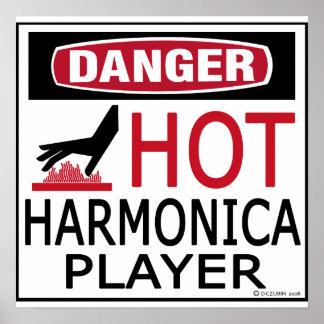 Hot Harmonica Player Poster