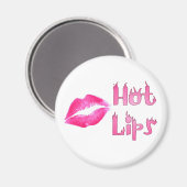 HOT HET HOT LIPS by SHARON SHARPE Magnet (Vorderseite/Rückseite)