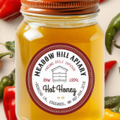 Hot Honey Label Fresno Chili Infused Red Hive Runder Aufkleber