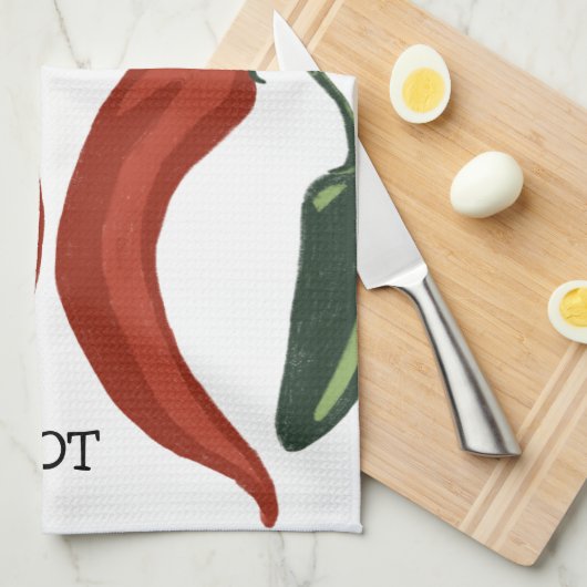 HOT HOT HET scharfe Chilen Jalapeno Geschirrtuch (Viertel Falte)