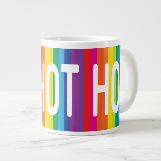 Hot Hot Rainbow Jumbo-Tasse (Vorderseite Rechts)