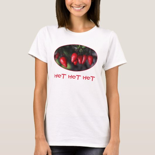 Hot Hot Red Chili Paprikaschoten Pflanze T-Shirt (Vorderseite)