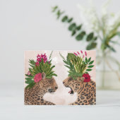 Hot House Leopards | Ein Paar Postkarte (Stehend Vorderseite)