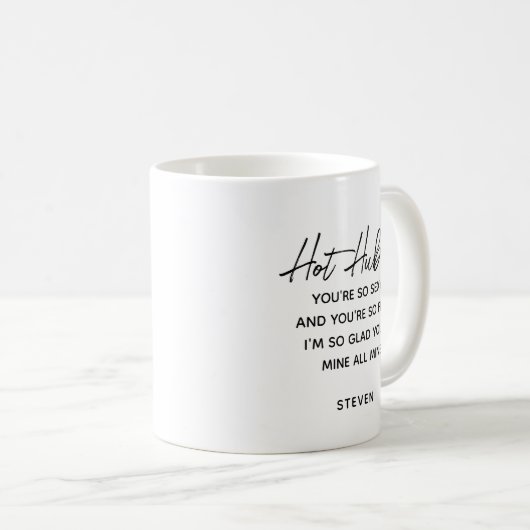 Hot Hubby Funny Husband Gedicht Personalisiert Kaffeetasse (VorderseiteRechts)