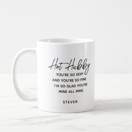 Hot Hubby Funny Husband Gedicht Personalisiert Kaffeetasse (Links)