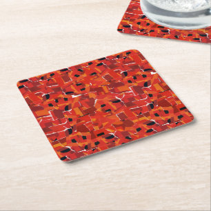 Hot Imitats Mosaik Collage Rechteckiger Pappuntersetzer
