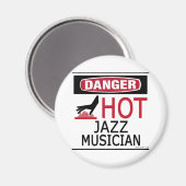 Hot Jazz Musician Magnet (Vorderseite/Rückseite)