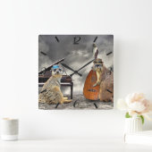 Hot Jazz Trio Quadratische Wanduhr (Zuhause)