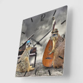 Hot Jazz Trio Quadratische Wanduhr (Winkel)