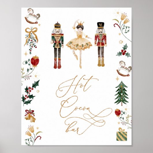 Hot-Kakao-Bar Nutcracker-Pflaumenmärchen Geburtsta Poster (Vorne)