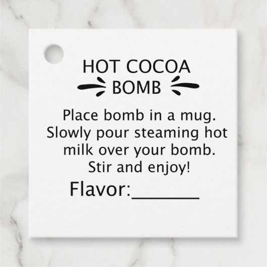 Hot-Kakao-Bombe Geschenkanhänger (Vorderseite)