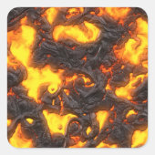 Hot Lava Quadratischer Aufkleber (Vorderseite)